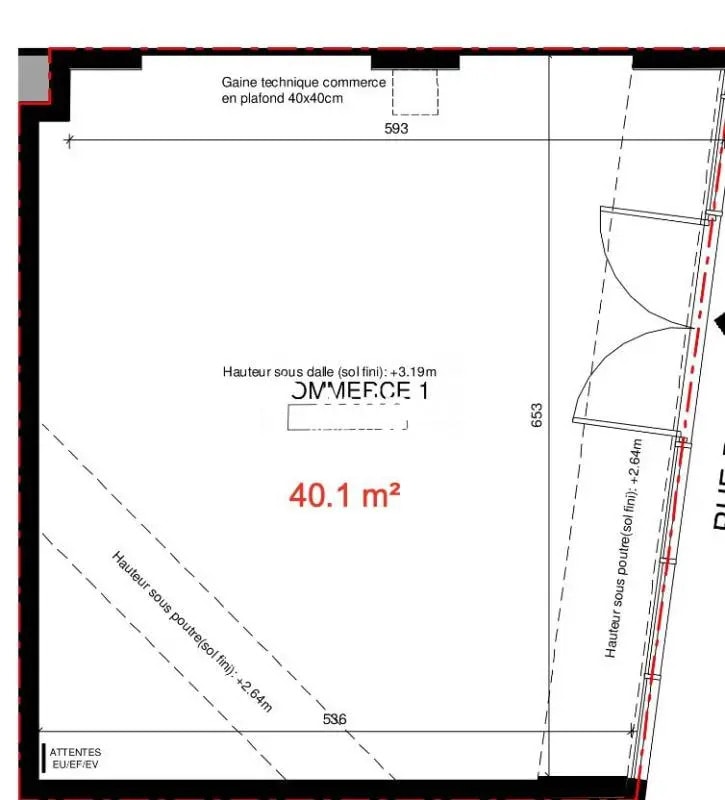 Retail in Paris to rent Floor Plan- Image 1 of 6