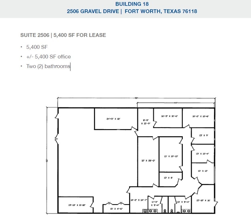 2501-2519 Gravel Dr, Fort Worth, TX to rent Floor Plan- Image 1 of 1