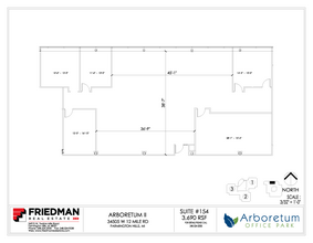 34505 W 12 Mile Rd, Farmington Hills, MI for rent Floor Plan- Image 1 of 3