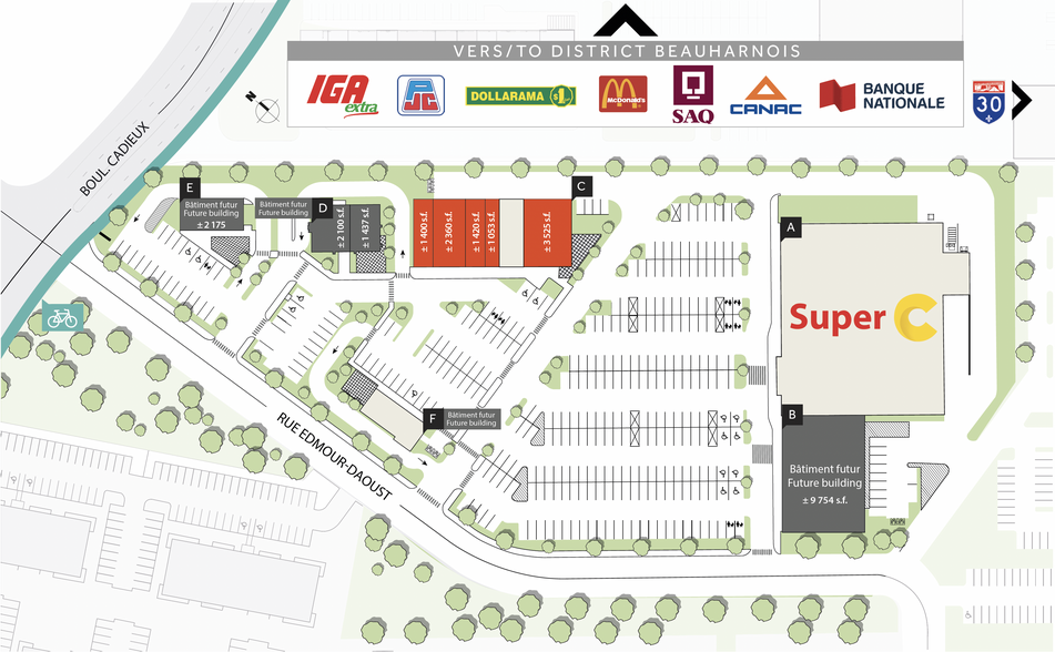 300-420 Rue Edmour-Daoust, Beauharnois, QC for rent - Site Plan - Image 3 of 4