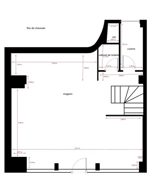 Retail in Paris to rent - Floor Plan - Image 2 of 4