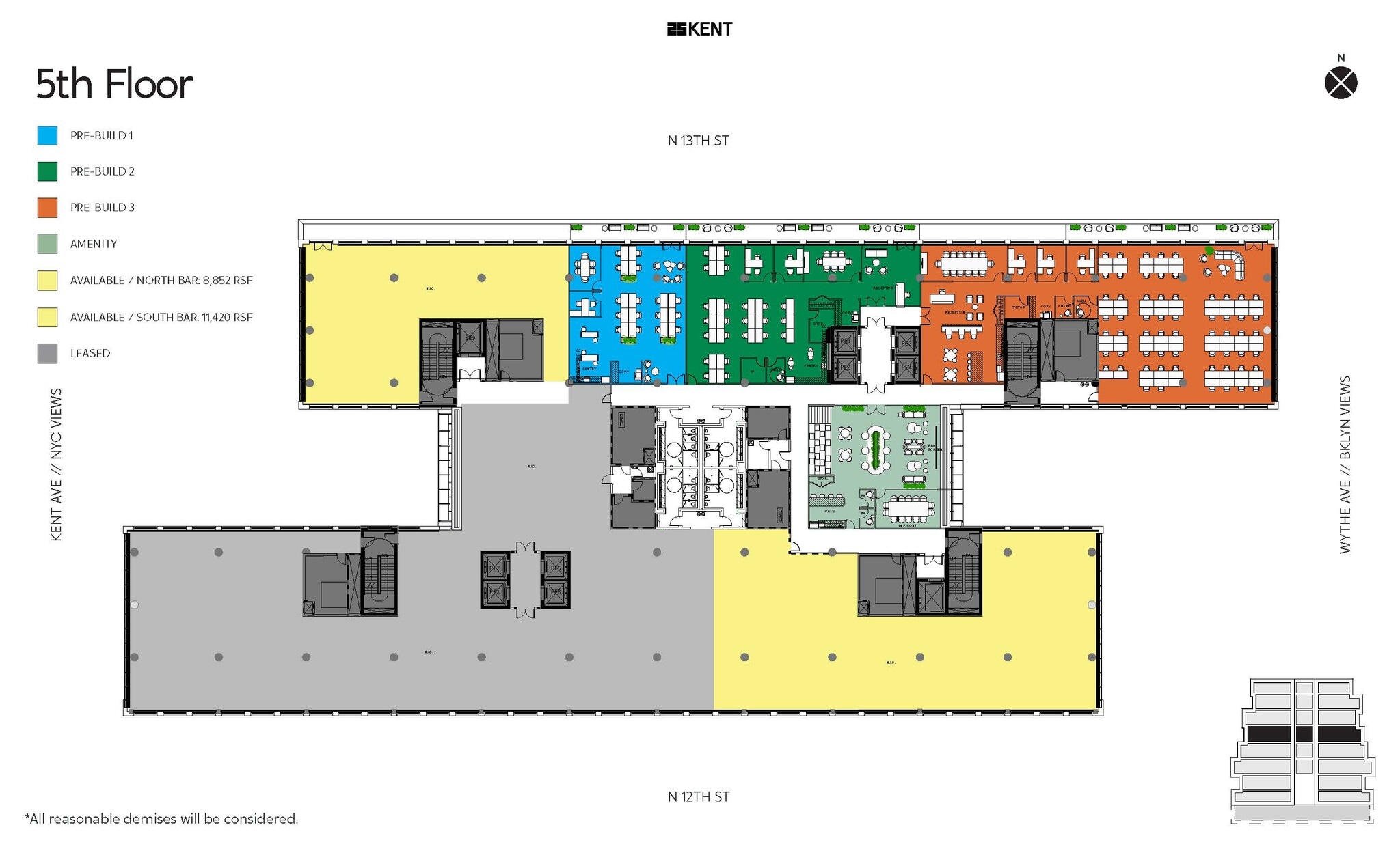 25 Kent Ave, Brooklyn, NY to rent Floor Plan- Image 1 of 3