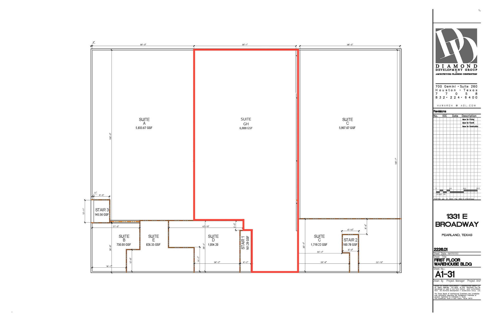 1331 E Broadway St, Pearland, TX to rent Typical Floor Plan- Image 1 of 3
