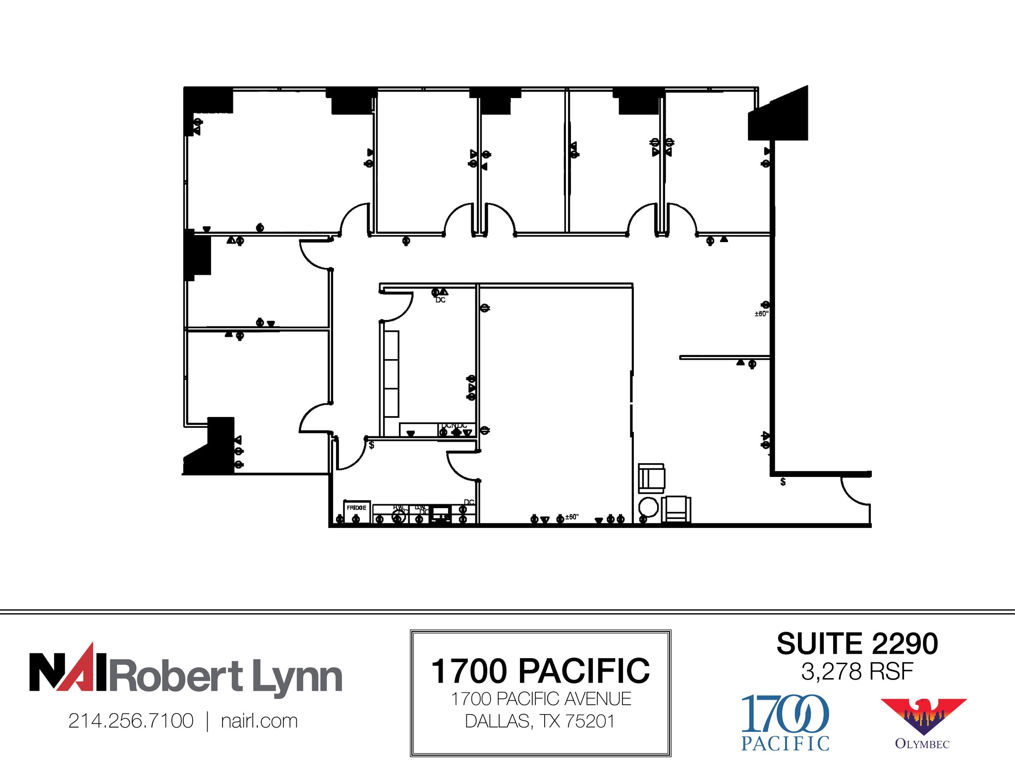 1700 Pacific Ave, Dallas, TX to rent Floor Plan- Image 1 of 2
