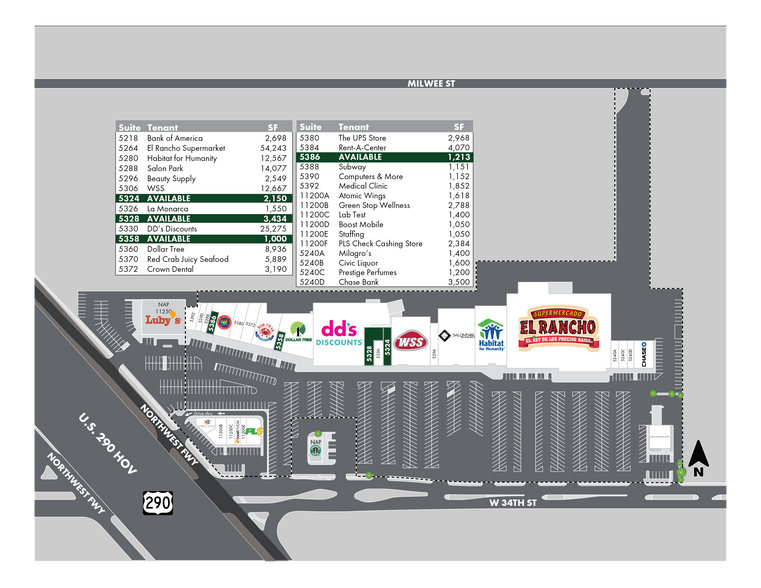 5240-5392 W 34th St, Houston, TX for rent - Site Plan - Image 2 of 11