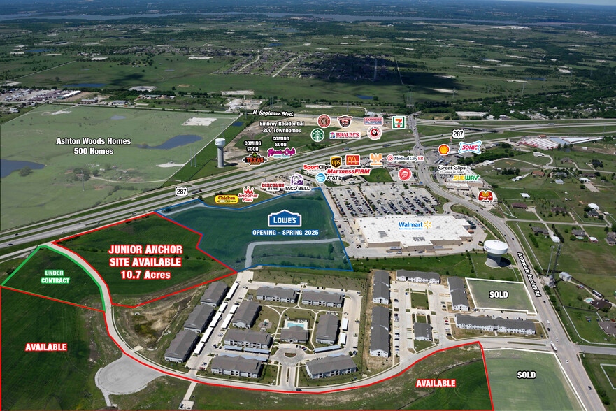 US 287 & Avondale Haslet Rd, Haslet, TX for sale - Aerial - Image 2 of 2