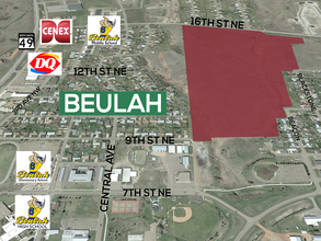 Along 16th St NE, Beulah, ND - aerial  map view