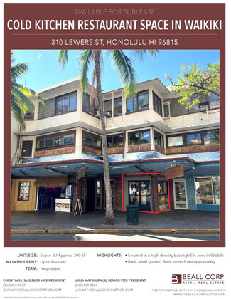 More details for 310-314 Lewers St, Honolulu, HI - Retail for Rent