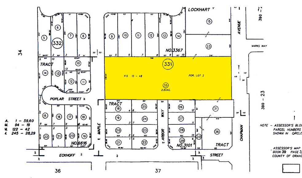 1937 W Chapman Ave, Orange, CA for rent - Plat Map - Image 2 of 7