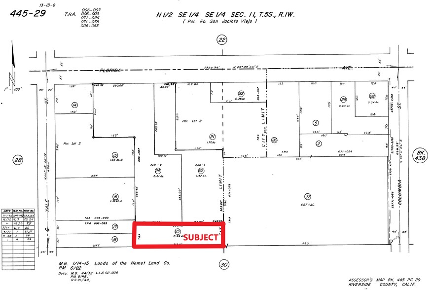 40800 Block Of Acacia Ave, Hemet, CA for sale - Plat Map - Image 3 of 3