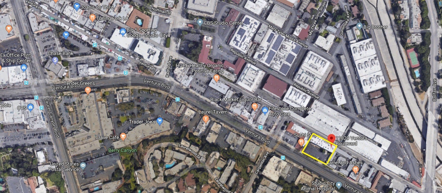 11825 Ventura Blvd, Studio City, CA for sale Aerial- Image 1 of 1