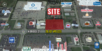 1334 N Bridge St, Chillicothe, OH - aerial  map view - Image1