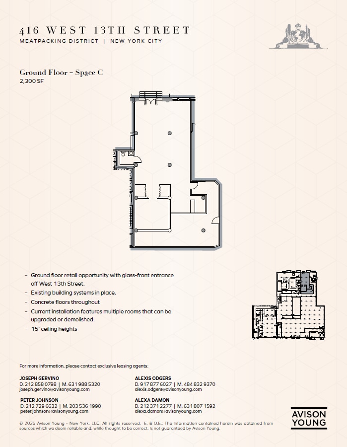 416 W 13th St, New York, NY to rent Floor Plan- Image 1 of 3