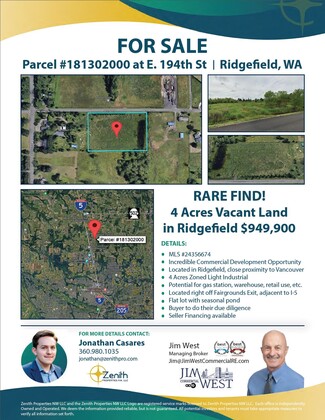 More details for Parcel #181302000 at NE 194th St, Ridgefield, WA - Land for Sale