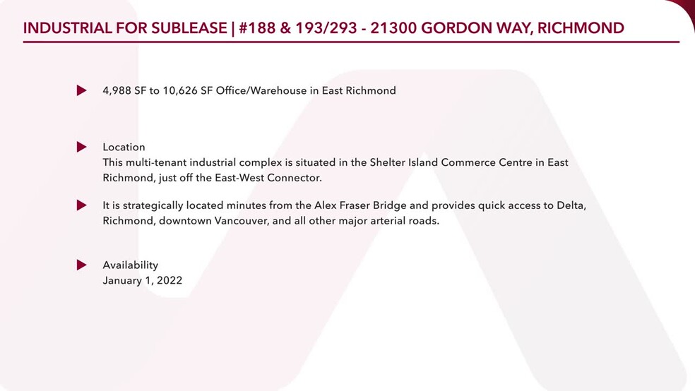 21300 Gordon Way, Richmond, BC for sale - Commercial Listing Video - Image 1 of 1