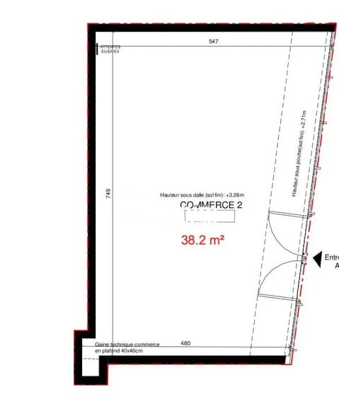 Retail in Paris to rent - Floor Plan - Image 3 of 3