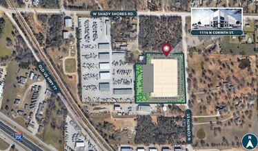 1116 N Corinth St, Corinth, TX - AERIAL  map view