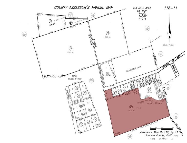 593 W 2nd St, Cloverdale, CA for sale - Plat Map - Image 2 of 3