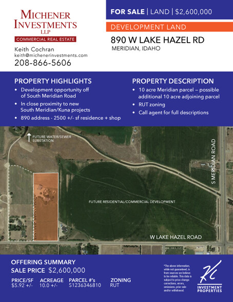 890 W Lake Hazel Rd, Meridian, ID for sale - Building Photo - Image 1 of 1