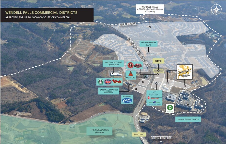 Wendell Falls Pkwy & Douglas Falls Dr, Wendell, NC for rent - Aerial - Image 2 of 2