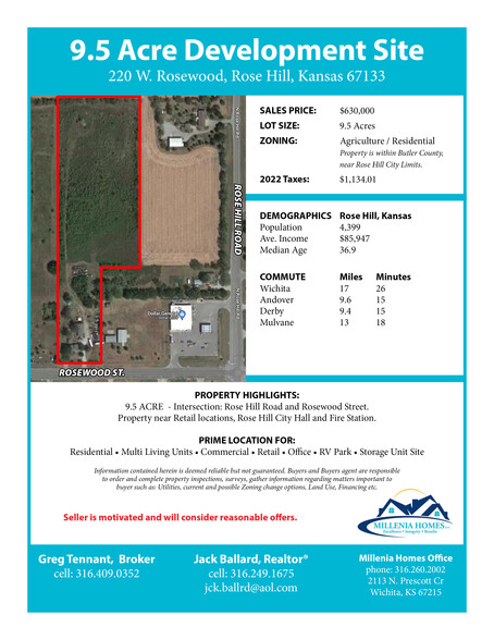 220 W Rosewood, Rosehill, KS for sale - Site Plan - Image 1 of 4