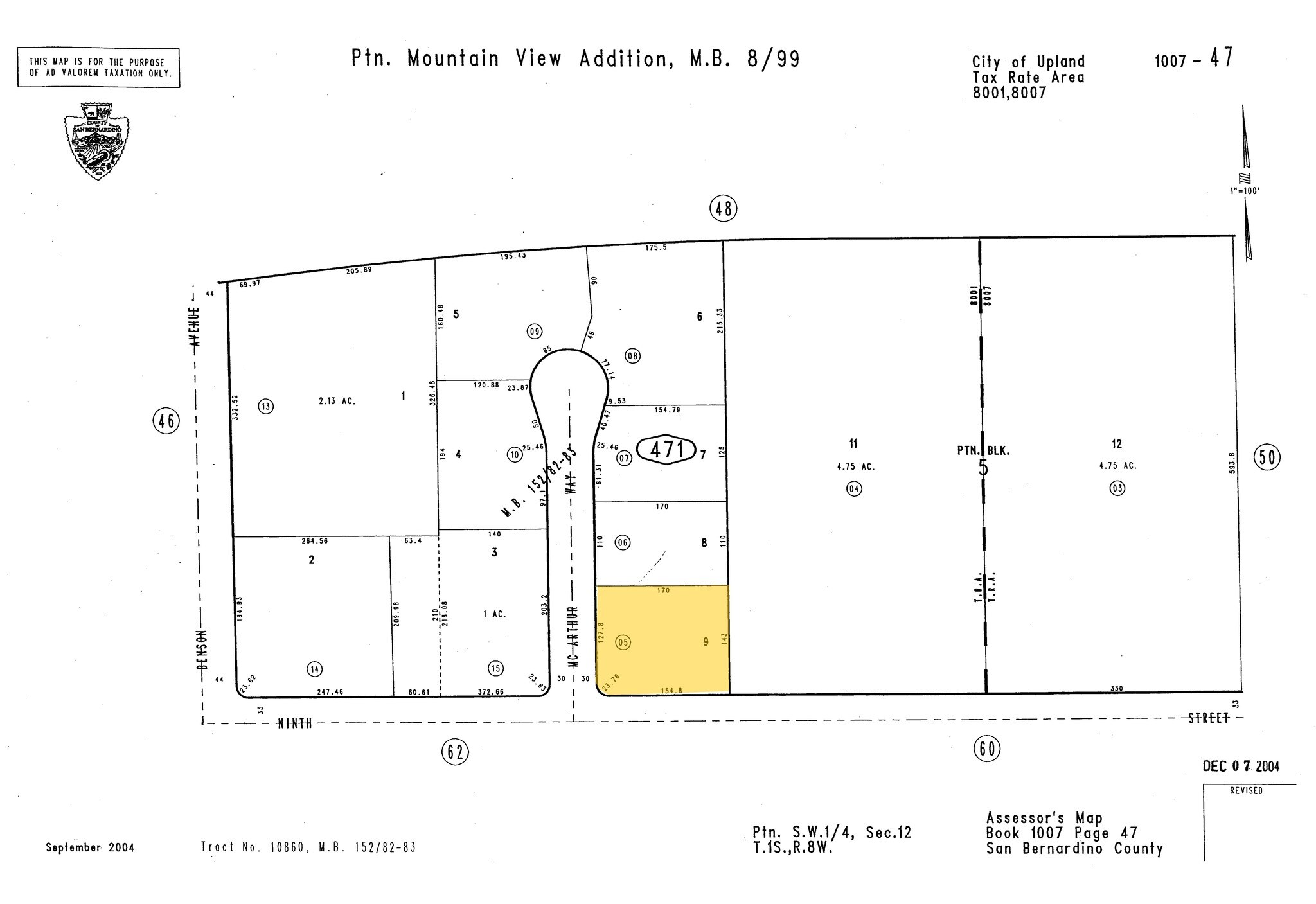 220 McArthur Way, Upland, CA for sale Plat Map- Image 1 of 1