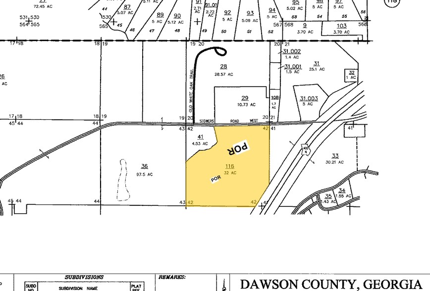 GA 400, Dawsonville, GA for sale - Plat Map - Image 1 of 1