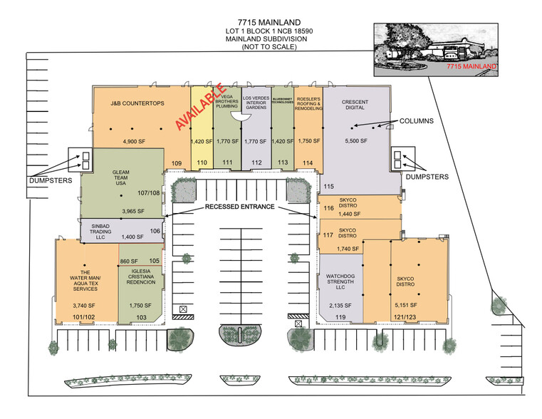 7715 Mainland Dr, San Antonio, TX for rent - Site Plan - Image 2 of 3