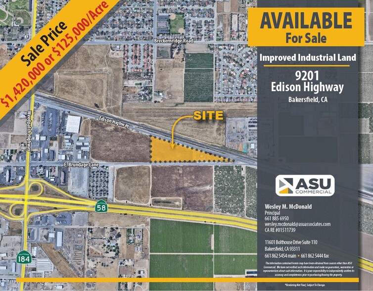 9201 Edison Hwy, Bakersfield, CA for sale - Aerial - Image 1 of 1