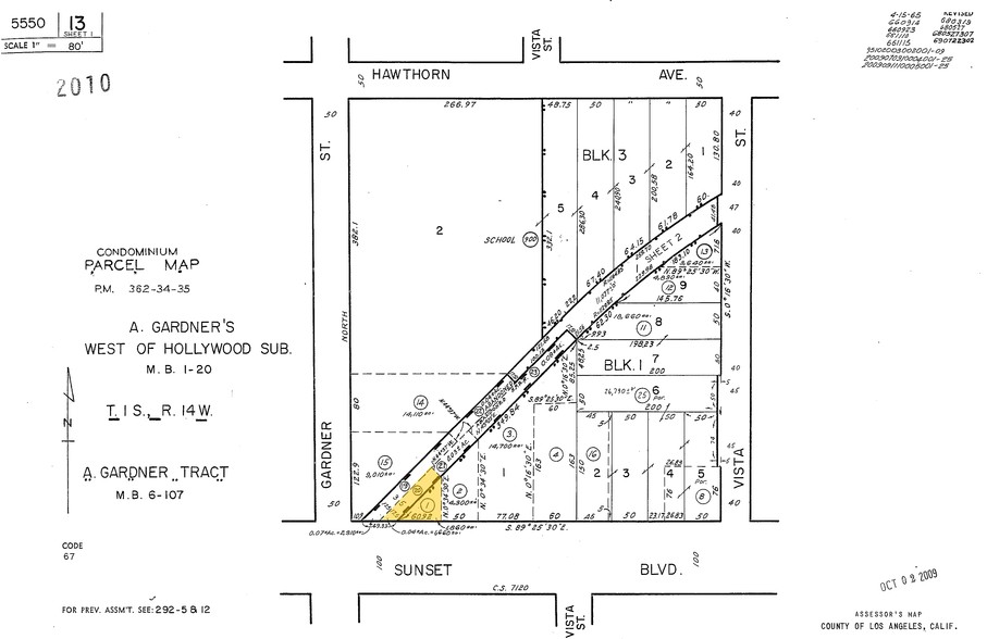 7441-7447 W Sunset Blvd, Los Angeles, CA for rent - Plat Map - Image 2 of 2