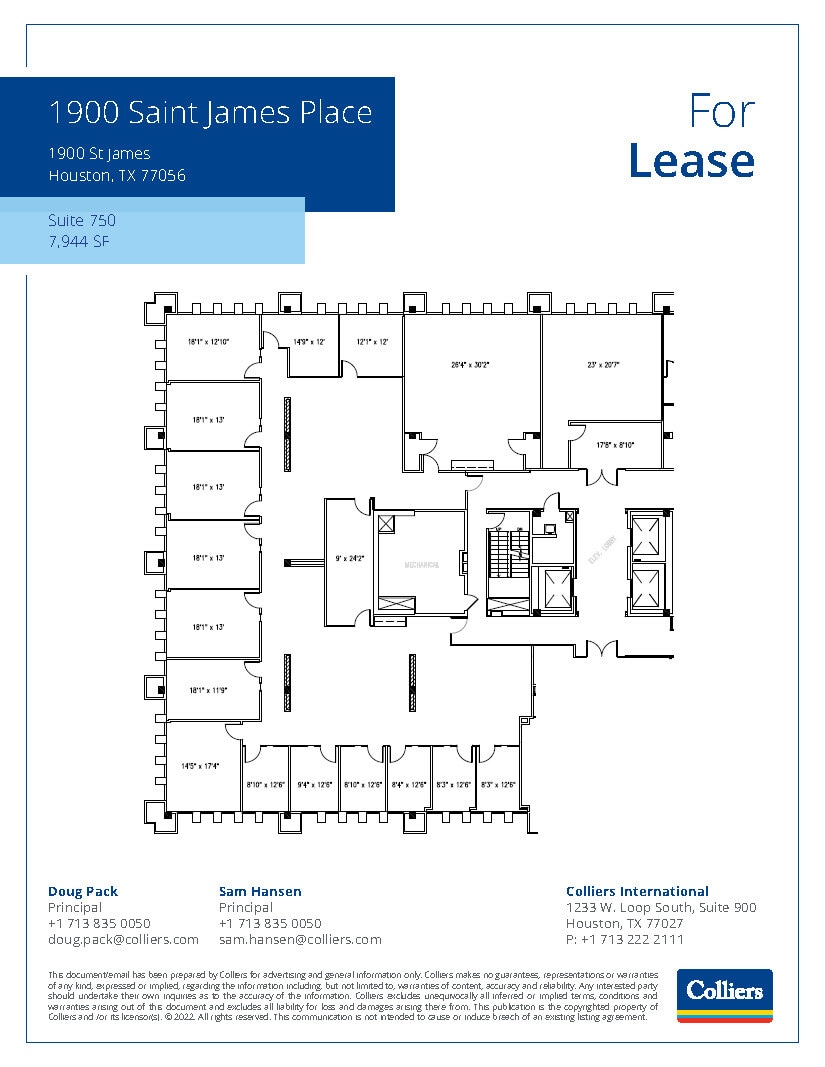 1900 St James Pl, Houston, TX to rent Floor Plan- Image 1 of 4