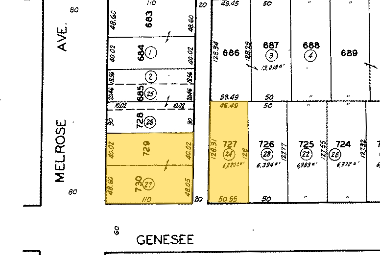 7718-7720 Melrose Ave, Los Angeles, CA for rent - Plat Map - Image 2 of 2