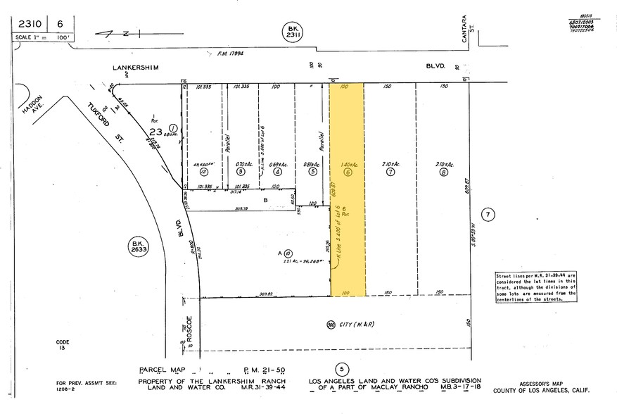 8235-8239 Lankershim Blvd, North Hollywood, CA for rent - Plat Map - Image 2 of 8