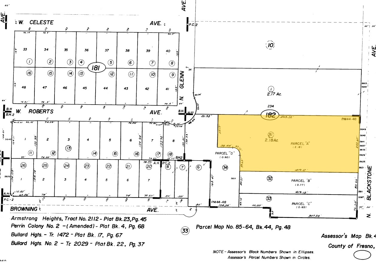 5633-5641 N Blackstone Ave, Fresno, CA for sale Plat Map- Image 1 of 1