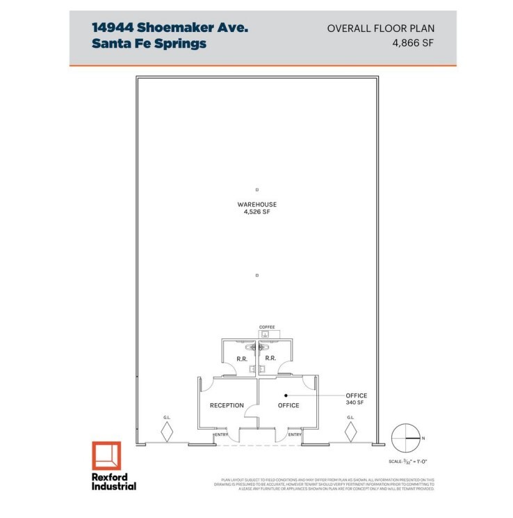 14944 Shoemaker Ave, Santa Fe Springs, CA for rent Floor Plan- Image 1 of 1