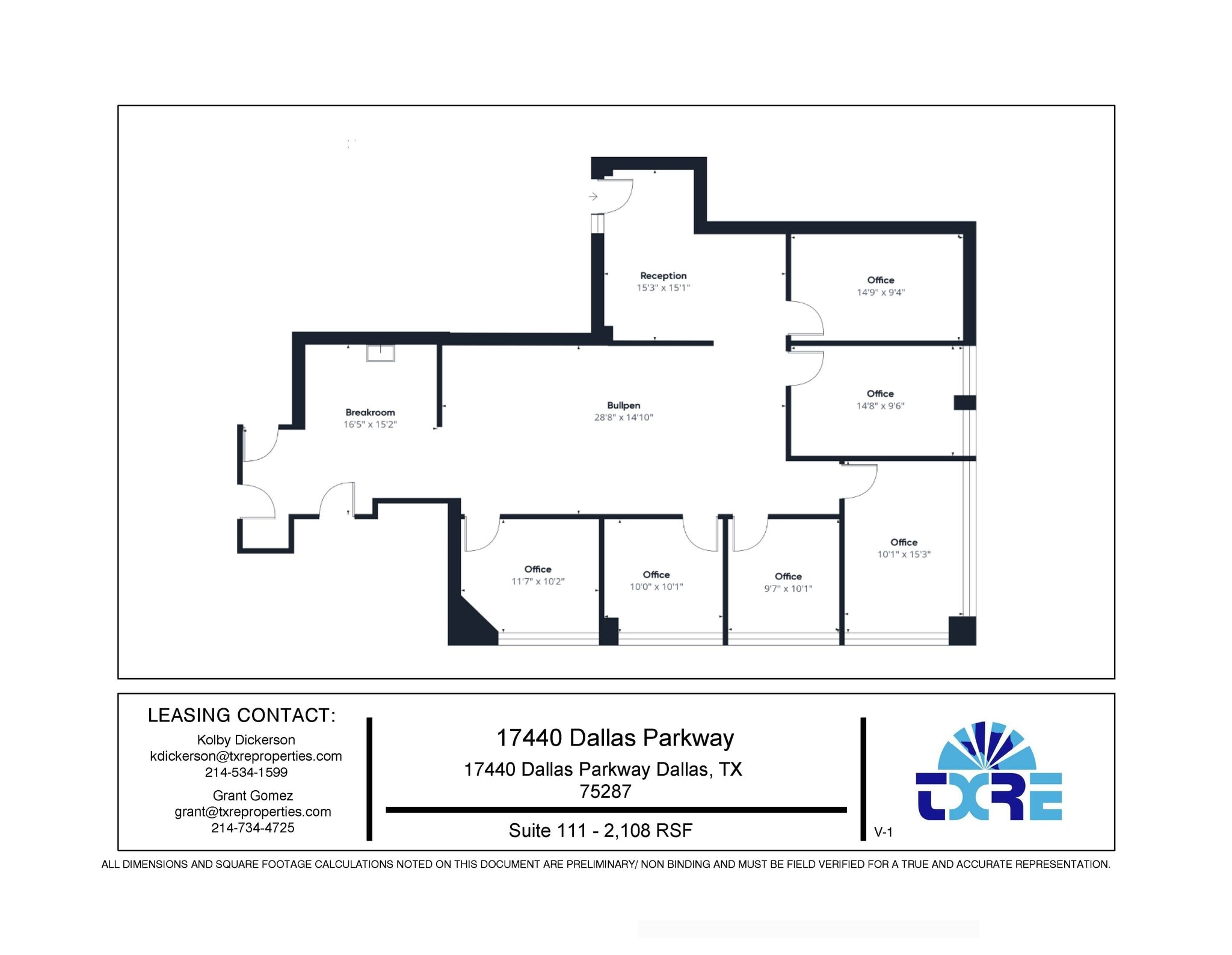 17440 N Dallas Pky, Dallas, TX to rent Floor Plan- Image 1 of 1