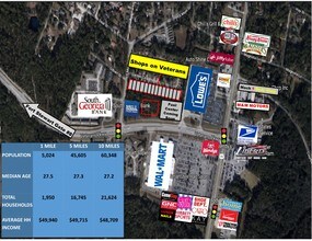 730 S Main St, Hinesville, GA - aerial  map view