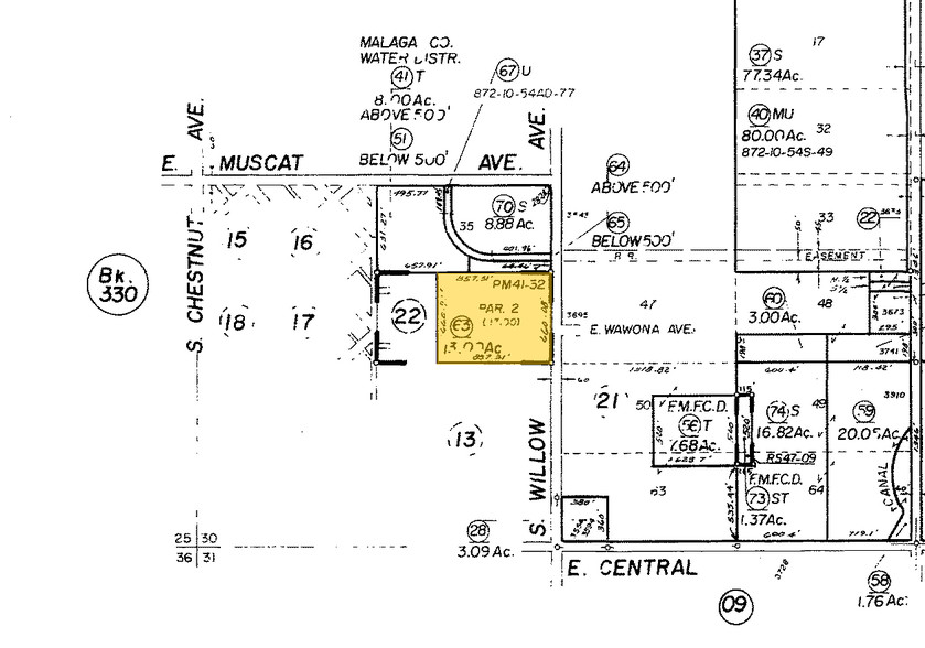 3695 S Willow Ave, Fresno, CA for rent - Plat Map - Image 2 of 6