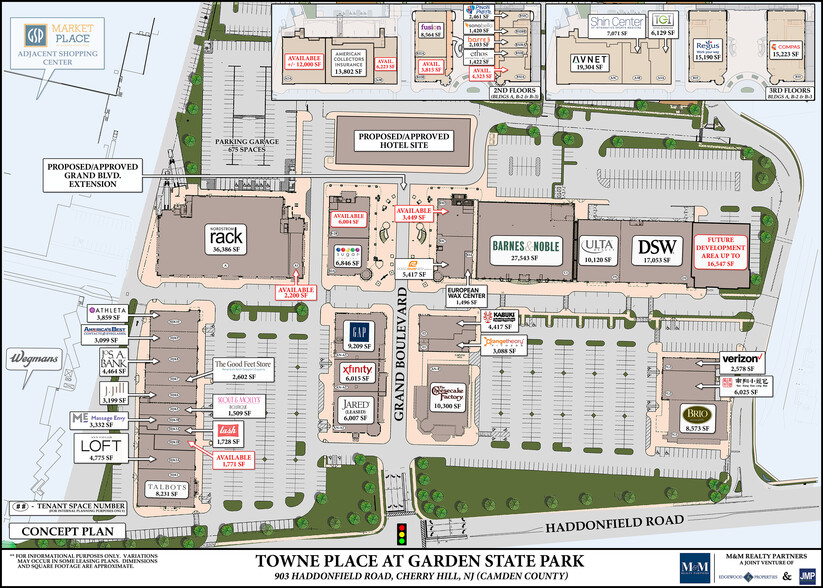 901-957 Haddonfield Rd, Cherry Hill, NJ for rent - Site Plan - Image 2 of 3