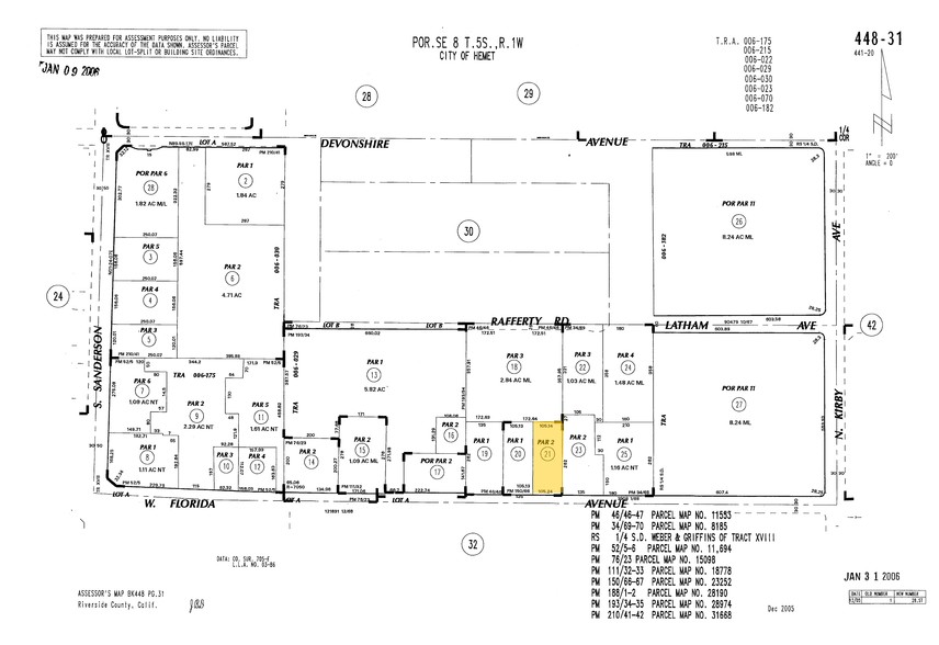 2880 W Florida Ave, Hemet, CA for rent - Plat Map - Image 2 of 2