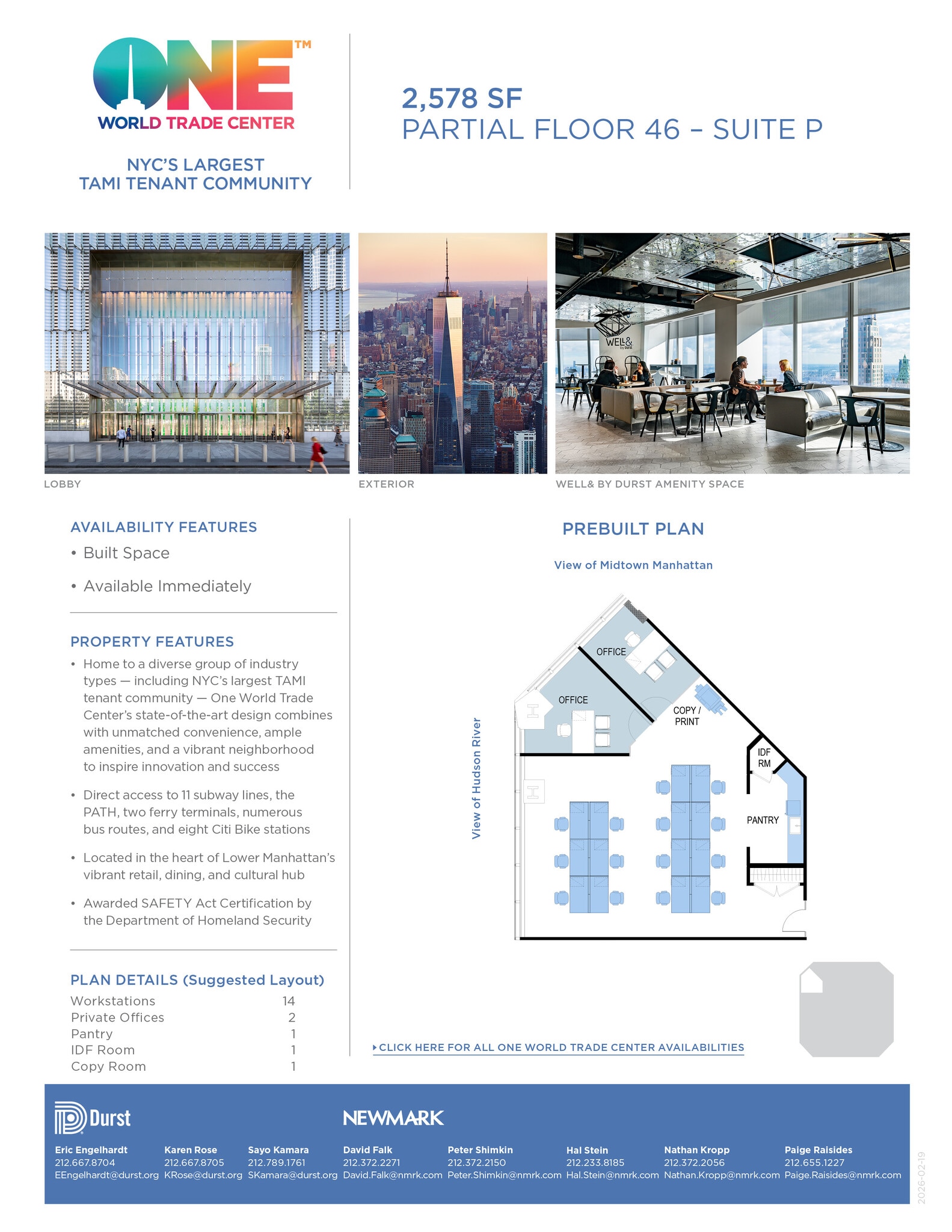 One World Trade Center, New York, NY to rent Interior Photo- Image 1 of 1