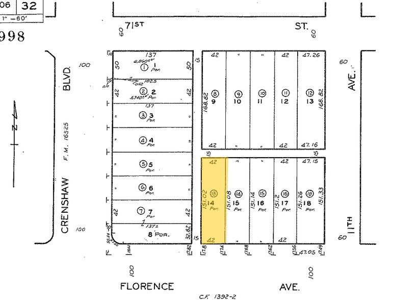 3321 W Florence Ave, Los Angeles, CA for sale - Plat Map - Image 1 of 1