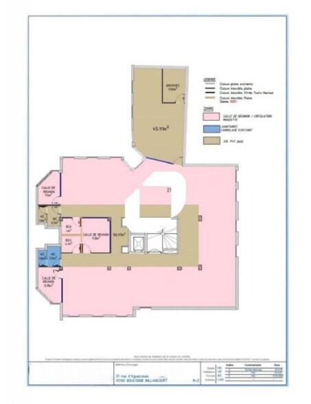 Office in Boulogne-Billancourt to rent - Floor Plan - Image 1 of 2