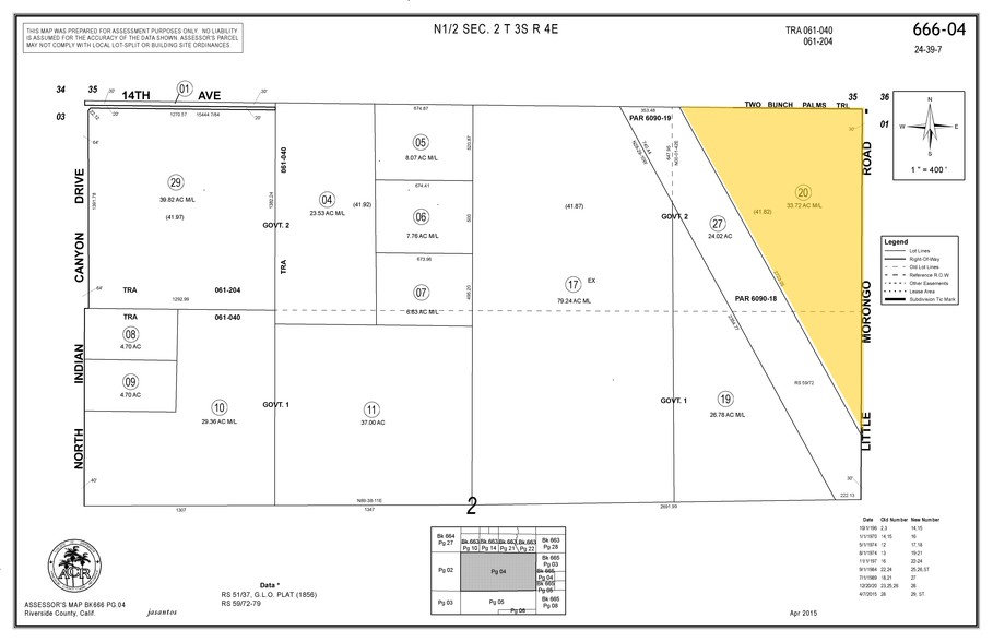 Little Morongo Rd, Desert Hot Springs, CA for sale - Plat Map - Image 3 of 3