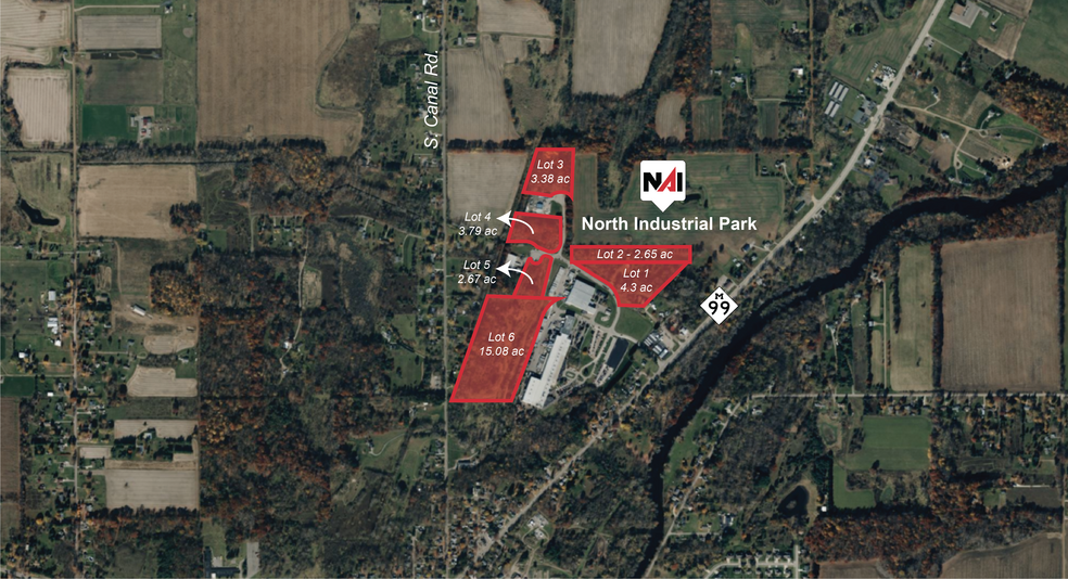 Eaton Rapids Industrial Parks, Eaton Rapids, MI for sale - Aerial - Image 2 of 3