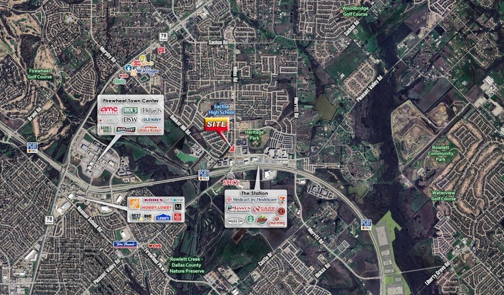 NWQ of Miles Rd & Bunker Hill, Sachse, TX to rent - Aerial - Image 2 of 3