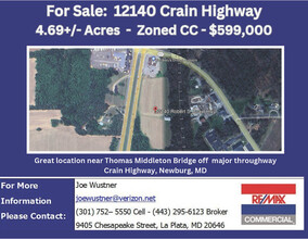 12140 Robert S. Crain Hwy, Newburg, MD - aerial  map view