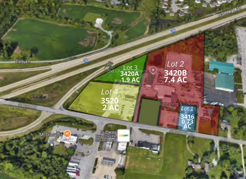 Post Road & I-74 Development Site portfolio of 5 properties for sale on LoopNet.co.uk - Aerial - Image 1 of 29