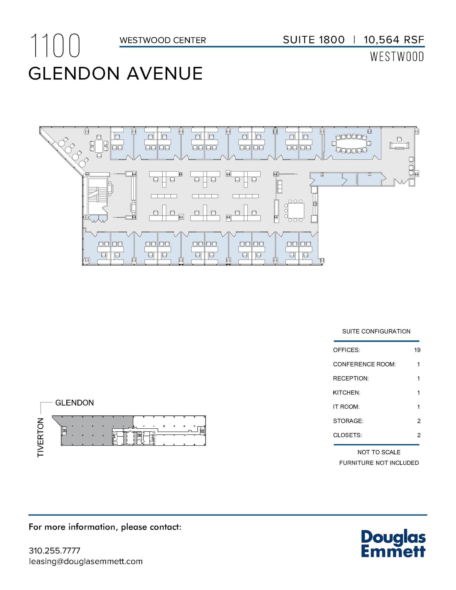 1100 Glendon Ave, Los Angeles, CA to rent Floor Plan- Image 1 of 1