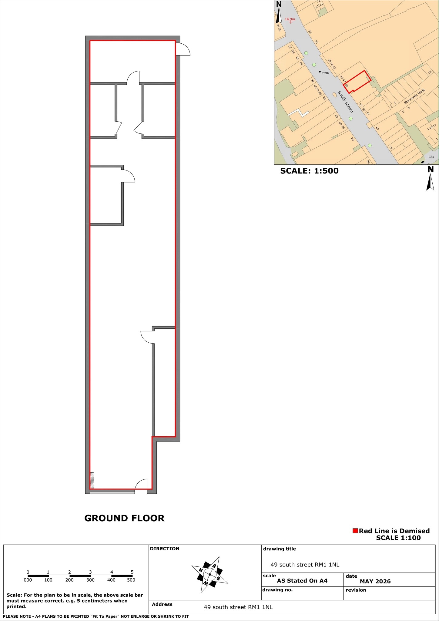 49 South St, Romford to rent Site Plan- Image 1 of 1
